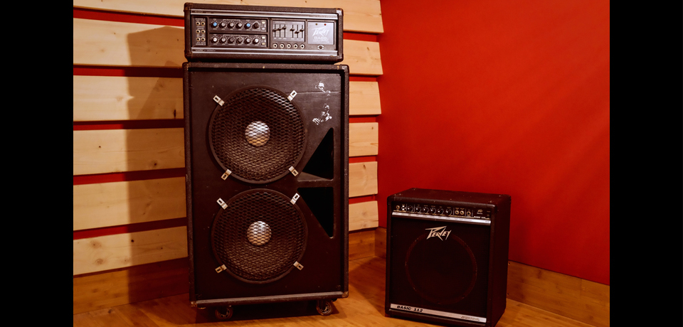 CAVERNE STUDIO - PEAVY BASS MARK IV SERIES & CUSTOM BODY 2x18 ; PEAVY BASIC 112